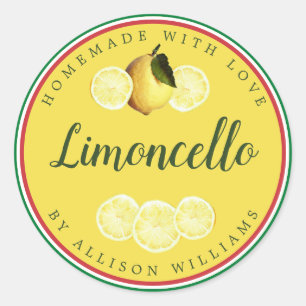 Sticker Rond Drapeau italien de Limoncello fait maison sur mesu