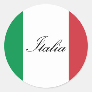 Sticker Rond Drapeau italien - drapeau de l'Italie - l'Italie