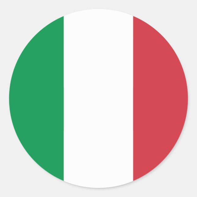 Sticker Rond Drapeau italien, Drapeau italien (Devant)