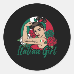 Sticker Rond Drapeau italien Italie