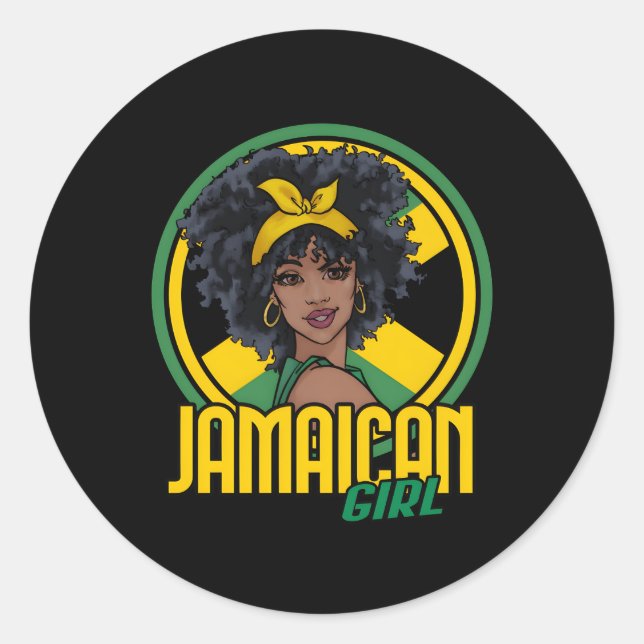 Sticker Rond Drapeau jamaïcain (Devant)