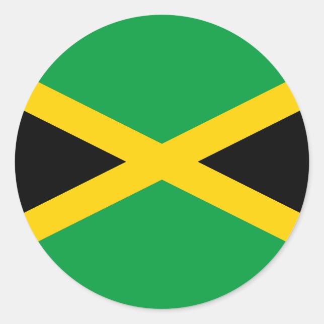 Sticker Rond Drapeau jamaïcain (Devant)