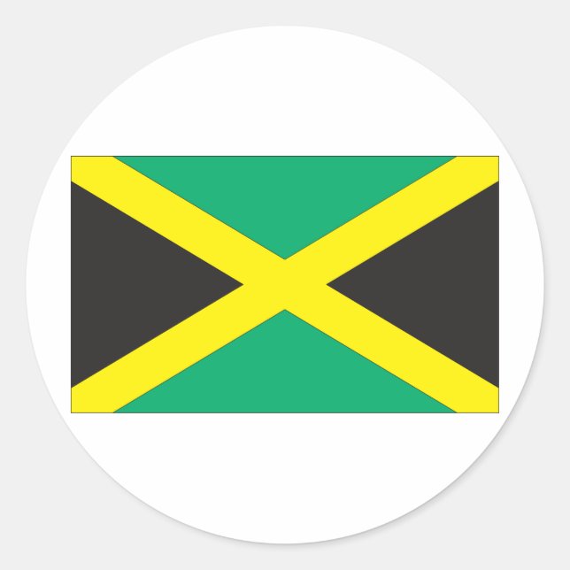 Sticker Rond Drapeau jamaïcain (Devant)