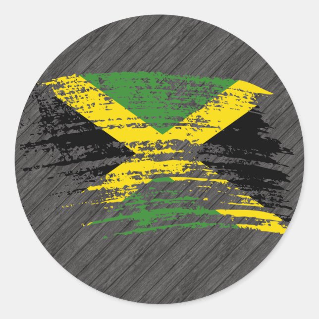 Sticker Rond Drapeau jamaïcain cool (Devant)