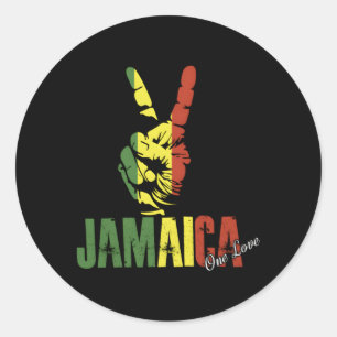 Sticker Rond Drapeau Jamaïcain Jamaïque C'Est Dans Mon Adn