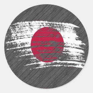 Sticker Rond Drapeau japonais cool