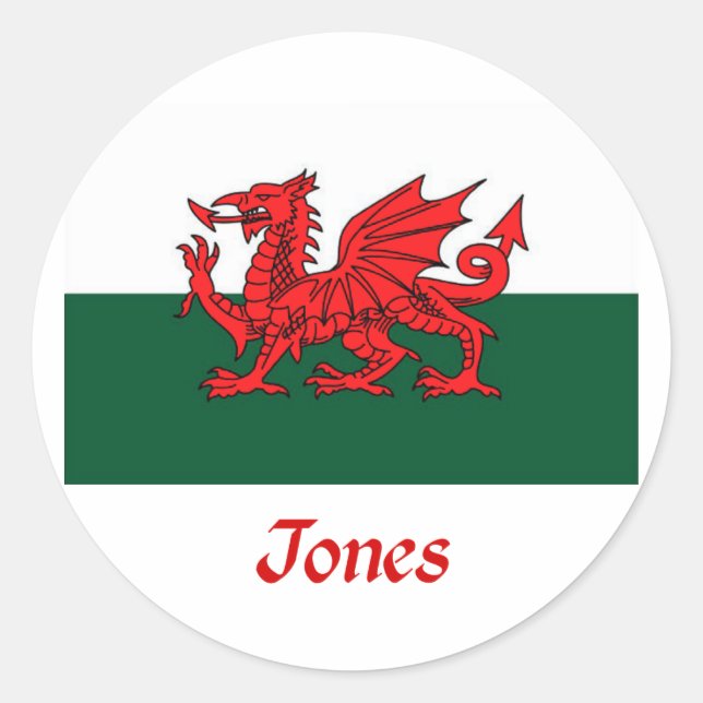 Sticker Rond Drapeau Jones Welsh (Devant)