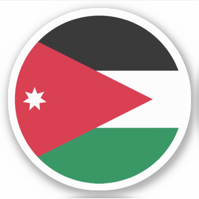 Sticker rond Drapeau Jordanie (Devant)