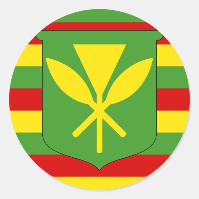Sticker Rond Drapeau Kanaka Maoli - Drapeau de l'indépendance d (Devant)