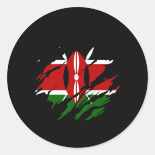 Sticker Rond Drapeau kényan Kenya