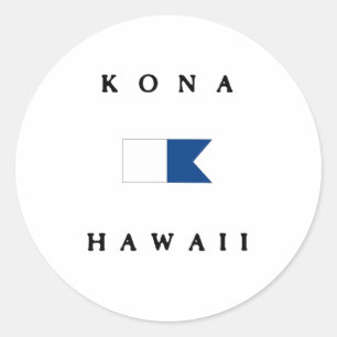 Sticker Rond Drapeau Kona Hawaii Alpha Dive