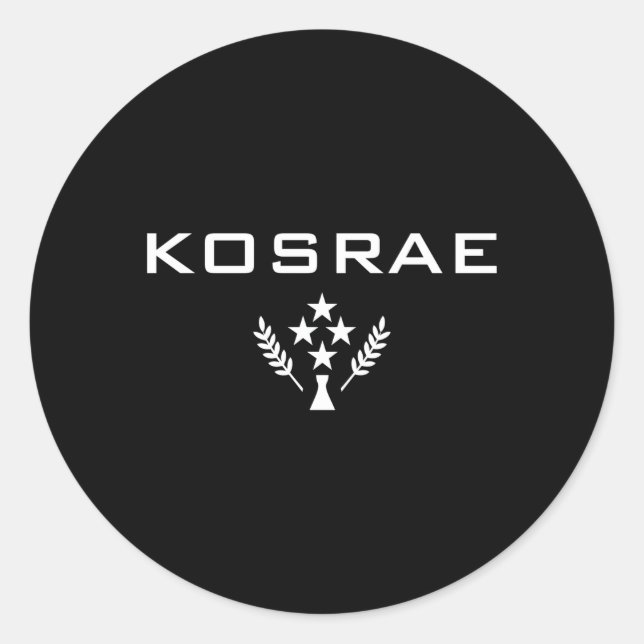 Sticker Rond Drapeau Kosrae Micronésie Tofol (Devant)