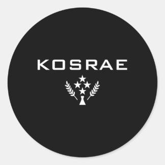 Sticker Rond Drapeau Kosrae Micronésie Tofol