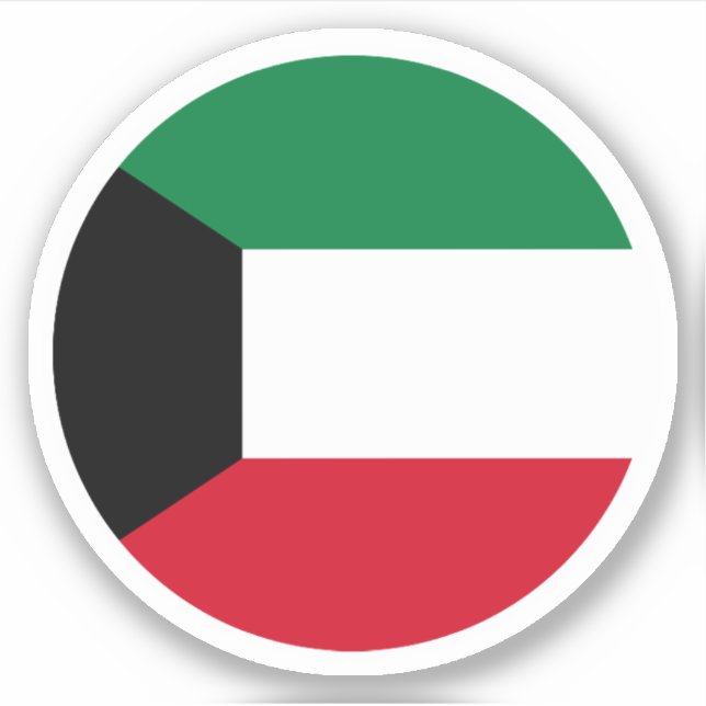 Sticker rond Drapeau Koweit (Devant)