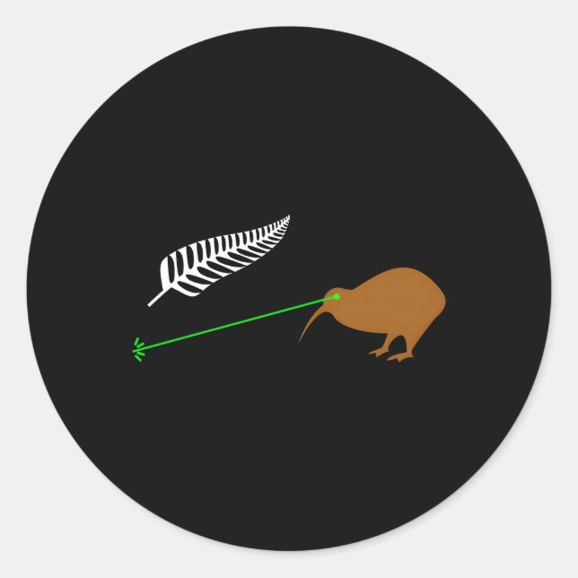 Sticker Rond Drapeau Laser Kiwi - Nouvelle-Zélande - Choix popu (Devant)