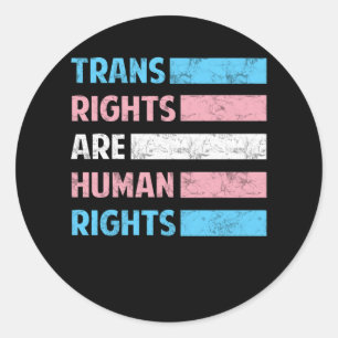 Sticker Rond Drapeau Les droits trans sont des droits humains L