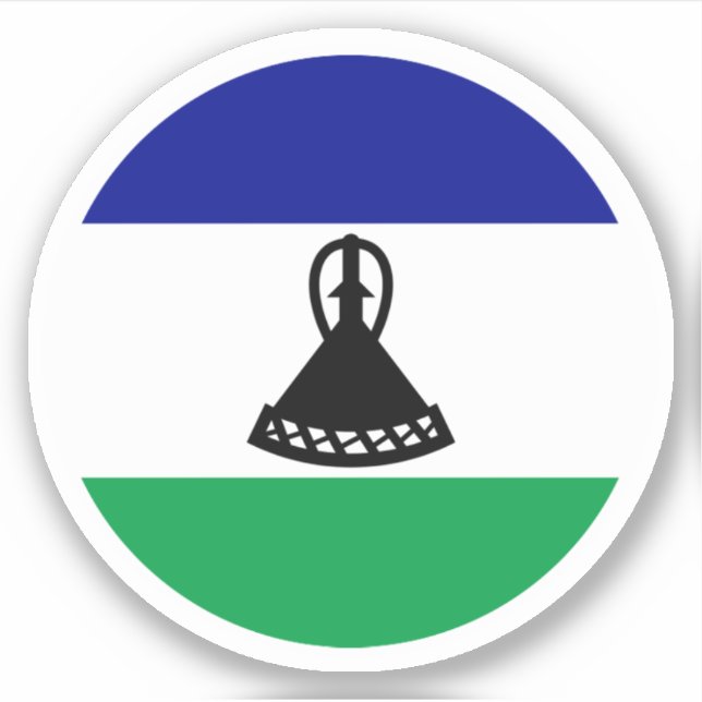 Sticker rond Drapeau Lesotho (Devant)