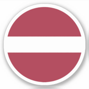 Sticker rond Drapeau Lettonie