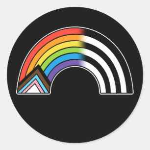 Sticker Rond Drapeau LGBT Ally Drapeau Progrès Fierté Drapeau D