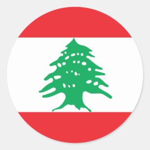 Sticker Rond Drapeau libanais - drapeau de علملبنان du 