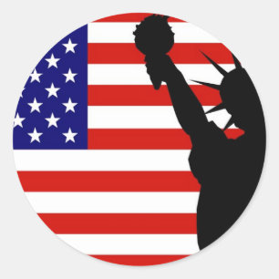 Sticker Rond Drapeau Liberty