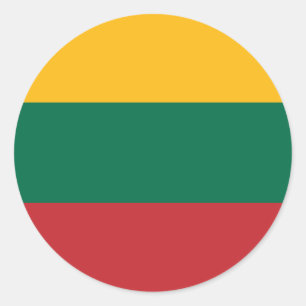 Sticker Rond Drapeau Lituanie