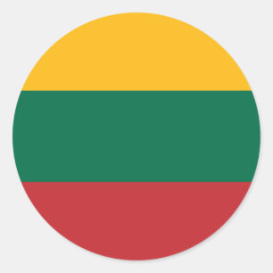 Sticker Rond Drapeau lituanien, Drapeau de Lituanie