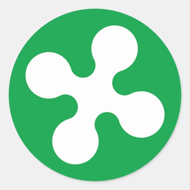 Sticker Rond Drapeau Lombardie (Italie) (Devant)