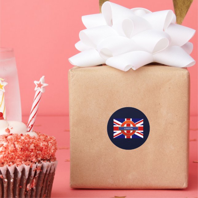 Sticker Rond Drapeau Londres Metro/Angleterre (Fête)