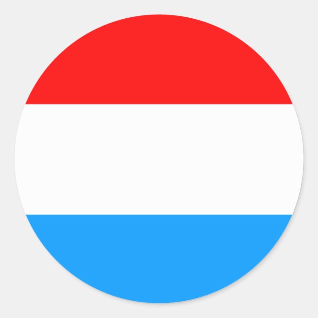 Sticker Rond Drapeau Luxembourg (Devant)
