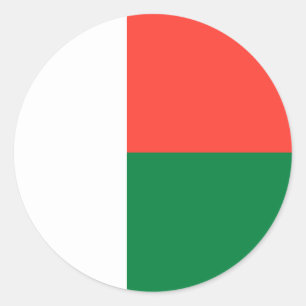 Sticker Rond Drapeau Madagascar