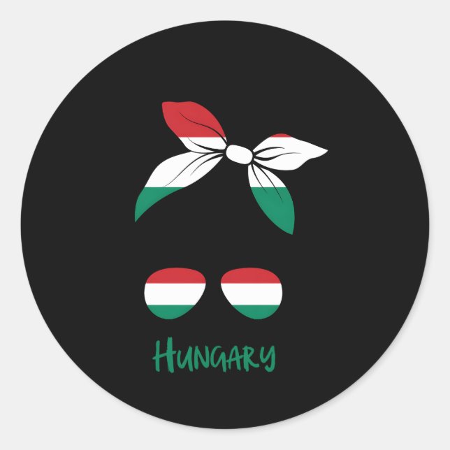 Sticker Rond Drapeau magyar hongrois (Devant)