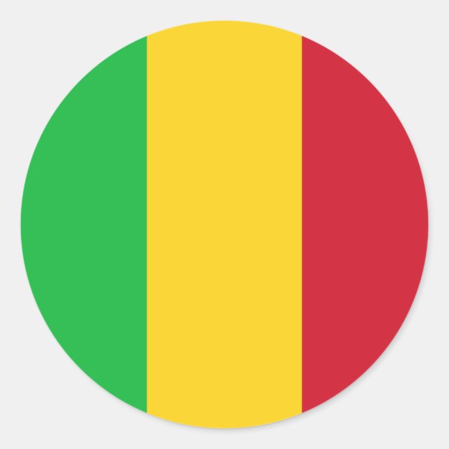 Sticker Rond Drapeau malien, Drapeau malien (Devant)