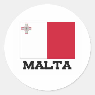 Sticker Rond Drapeau Malte