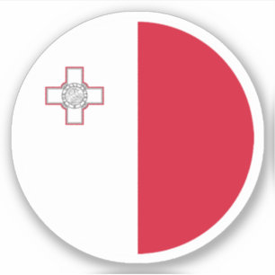 Sticker rond Drapeau Malte