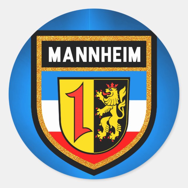 Sticker Rond Drapeau Mannheim (Devant)