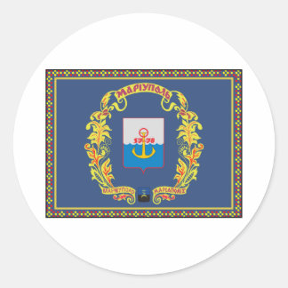 Sticker Rond Drapeau Mariupol Ukraine