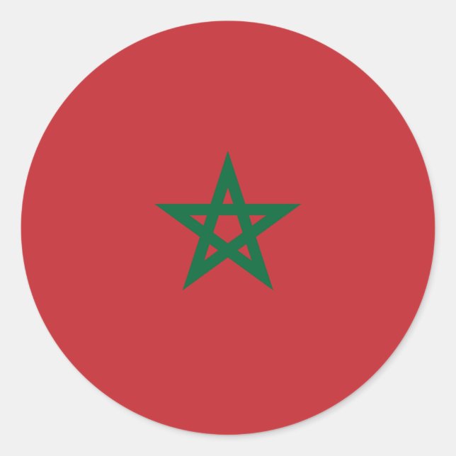 Sticker Rond Drapeau Maroc (Devant)