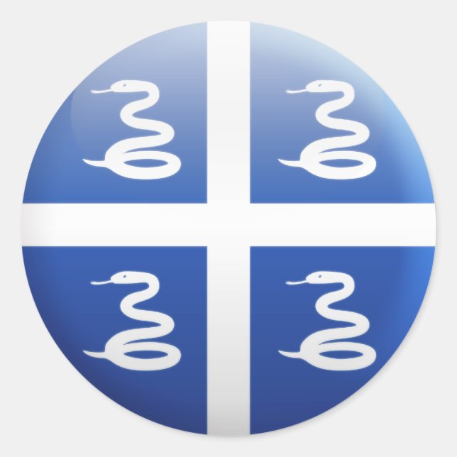 Sticker Rond Drapeau Martinique (Devant)