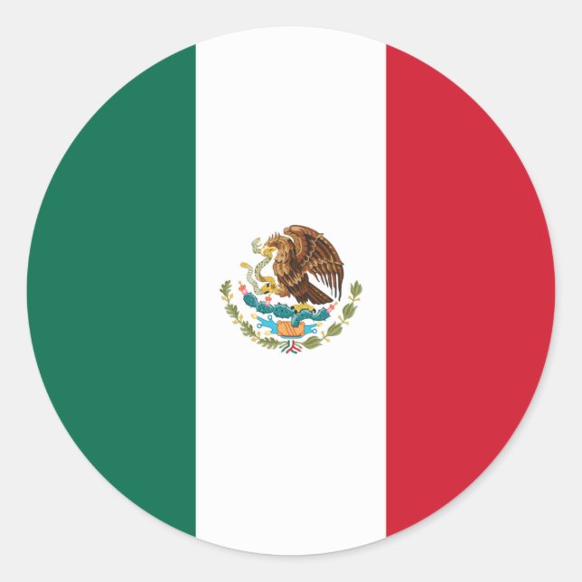 Sticker Rond Drapeau mexicain (Devant)