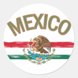 Sticker Rond Drapeau mexicain