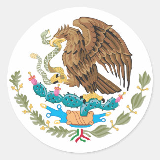 Sticker Rond Drapeau mexicain