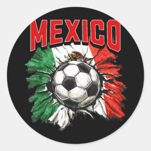 Sticker Rond Drapeau mexicain football mexique fierté futbol fa