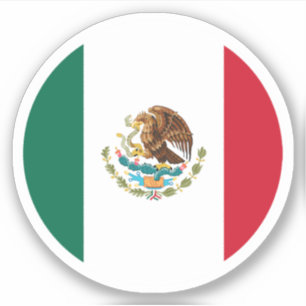 Sticker rond Drapeau Mexique