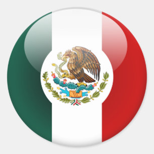 Sticker Rond Drapeau Mexique 2.0