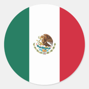 Sticker Rond Drapeau Mexique/Mexique