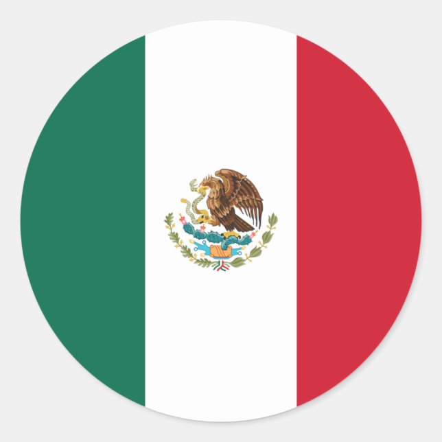 Sticker Rond Drapeau Mexique/Mexique (Devant)