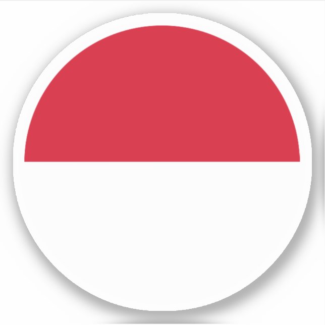Sticker rond Drapeau Monaco (Devant)