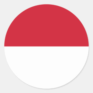 Sticker Rond Drapeau Monégasque, Drapeau de Monaco