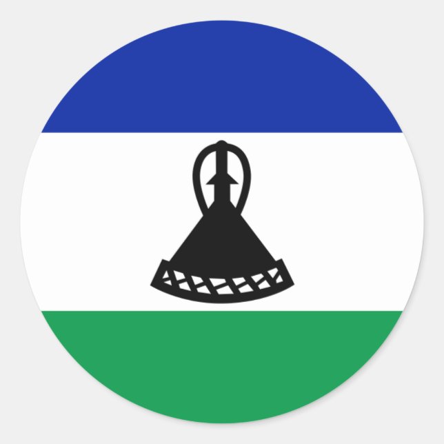 Sticker Rond Drapeau Mosotho, Drapeau du Lesotho (Devant)